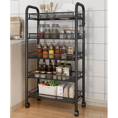 Kitchen Food Spice Cutlery Organizer Wheeled Storage Rack